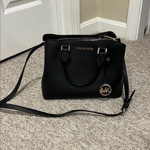 Michael Kors Black Satchel with Gold Details